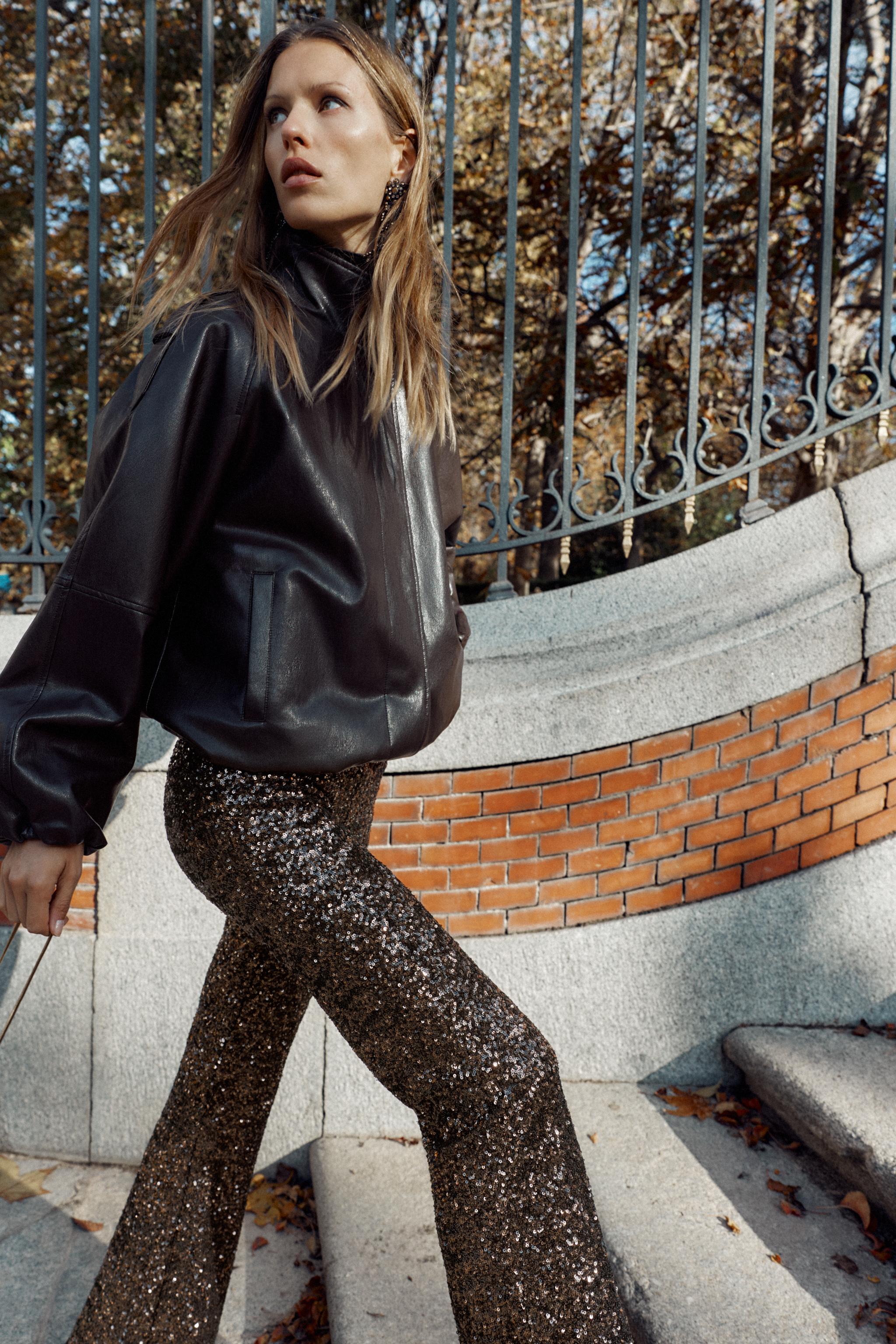 SEQUIN FLARE LEGGINGS